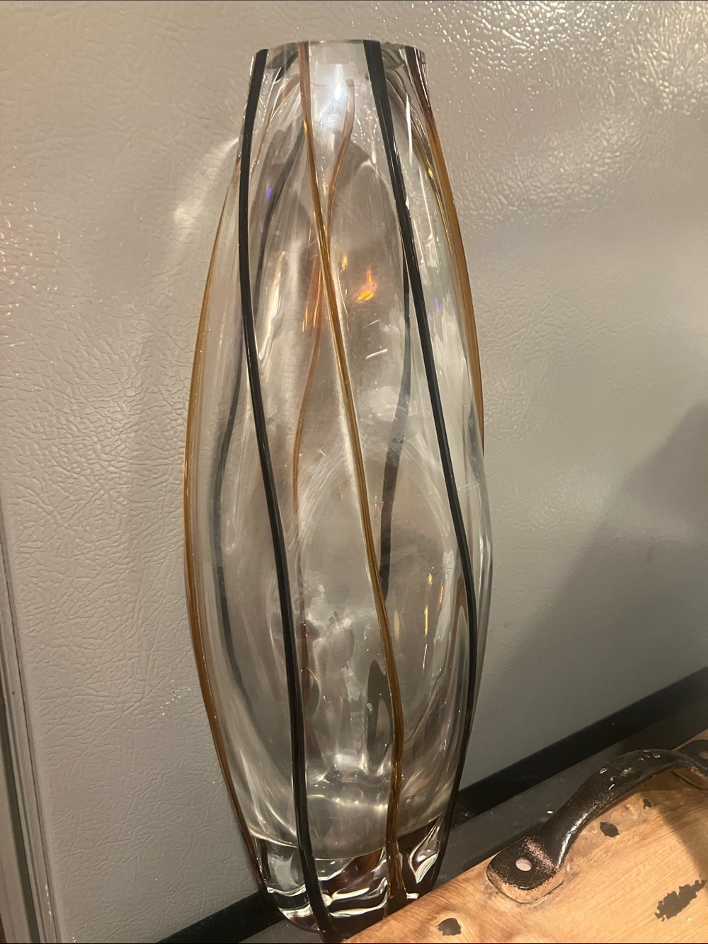 “Black in Tie" Tall Glass Vase, designed for and distributed by Crate & Barrel